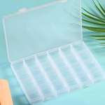 24 lahtrit l&auml;bipaistev ehtekarp, plastist hoiukonteiner reguleeritavate vaheseintega ehete k&auml;sit&ouml;&ouml; helmeste jaoks 24 Compartments