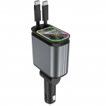 4 &uuml;hes autolaadija 120W PD+USB kiirlaadija 2 sisset&otilde;mmatava kaabliga, meeleoluvalgusti, t&auml;histaevas laevalgusti, kiirlaadimise adapter IOS-i ja Androidi telefonidele