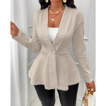 Naistemood vabaaja &uuml;hev&auml;rvilised s&uuml;gistalvised pikkade varrukatega V-kaelusega jakid ja mantlid S