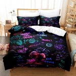 Anime Arcane Voodipesukomplekt JinX 3D-tr&uuml;kiga Tekikottikomplekt 1-2 padjapuuriga &Uuml;heinimese King Size M&auml;ng Arcane Lastele T&auml;iskasvanute Magamistuppa Eusingle135x200cm