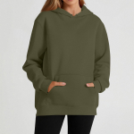 Women's casual long-sleeved solid color hooded sweatshirt L