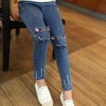 Lapsed Imikud T&uuml;drukud Vabaaja Denim Pikad P&uuml;ksid Laps Beebit&uuml;druku Teksad R&otilde;ivad Mood Lapsed Skinny P&uuml;ksid Tr&uuml;kimustriga R&otilde;ivad 100cm