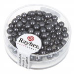 RAYHER 85 Perles en Verre Renaissance Anthracite hall