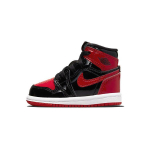 Air Jordan 1 Retro High OG TD Patent Bred Beebisneakerid Must Varsity-Punane Valge AQ2665-063 26
