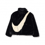 Nike Sportswear Suure Swooshiga Kunstkarusnahkse Kraega Jakk Naiste Jakk Must CU6558-010 XS