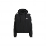 Adidas triibulise logoga kapuutsiga kootud jakk naiste jakid must HC9160 XL