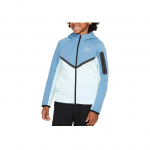 Nike Sportswear Tech Fleece T&auml;ispikk t&otilde;mblukuga kapuutsiga Moekas pikkade varrukatega dressipluus Laste dressipluus Glacier-Blue HV5867-474 S