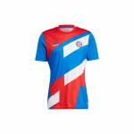 Adidas Color Block Logo &Uuml;mmarguse kaelusega L&uuml;hikeste varrukatega Jalgpallis&auml;rk 23/24 Hooaeg FC Bayern M&uuml;nchen Meeste s&auml;rk Sinine HU1261 L