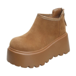 Moodsad 8 cm seemisnahast platvormiga naiste lumised pahkluusaapad Disainerpandlaga k&otilde;rgekontsaga kingad Trendikas Mood Uued Gladiaator Talvised Botas De Mujer 34 kollane