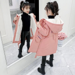 T&uuml;drukute s&uuml;gis- ja talveriided Korea stiilis lasteriided pluss sametmantel Parka mantel 150cm roosa