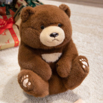 Armas istuv karu kaisukaru nukk pl&uuml;&uuml;sm&auml;nguasi kallistusk&auml;pp nukk lastele rahustav nukk 28cm（0.45kg） valge