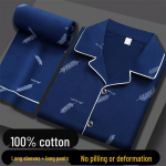 100% puhas puuvillane meeste pikavarrukaline pidžaama - lai l&otilde;ige, suuremad suurused, kevad/s&uuml;gis koduriietus igas vanuses. 2XL (148-170 kg)