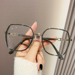 Vanaaegsed ruudukujulised metallist s&auml;delevad raamiga lugemisprillid, moekad naiste &uuml;lem&otilde;&otilde;dulised optilised prillid, sinise valguse vastased retseptiprillid +5.5