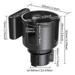Auto tassihoidja laiendus-topsihoidja adapter Mitmeotstarbeline auto sisemuse laiendatav korraldaja salvestustarvikud koos telefonihoidikuga must