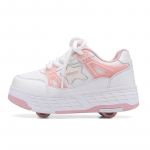 S&uuml;gispoisi Neljarattalised Rulluisud Rulluisutamine Eemaldatavad &Otilde;pilase Uisutallad Laste Kingad Rullikutega 36 roosa