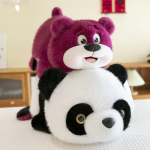 Loominguline kahepoolne panda pl&uuml;&uuml;sist m&auml;nguasi t&uuml;druku s&uuml;nnip&auml;evakingitus &uuml;kssarviku viskepadi maasikakaru kontori kaunistus 35cm【0.315kg】