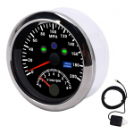 85mm 0-200MPH GPS-kiirusm&otilde;&otilde;tur 0-8000 p/min tahhomeetri n&auml;idik &Uuml;lekiiruse alarm LCD Punane taustvalgus Auto Paadi jaoksMust