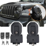 Auto mootorikatte riiv Lukk Kapoti komplekt v&otilde;tmega Jeep Wrangler JL JLU Gladiator JT 4XE 2018-2023 V&auml;limuse lisatarvikud Black 2pieces