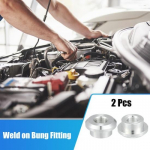 2pcs 18 NPT Female Weld on Bung Fitting for Car Aluminum Alloy Silver Tone