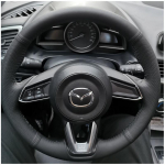 K&auml;sitsi &otilde;mmeldud roolikatete kate Must mikrokiudnahast Mazda CX-3 CX3 CX-5 CX5 2017 2018 jaoks Autotarvikud Blue Thread