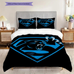 Carolina Panthers Muster Voodipesu Tekikott Komplekt Tekikoti Kate Padjap&uuml;&uuml;r Kodu Dekoratsioon S&uuml;nnip&auml;evakingitus (1 * tekikott + 2 * padjap&uuml;&uuml;ri, ilma s&uuml;damikuta) 140x200cm
