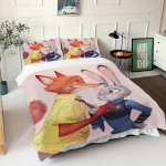 Zootopia Judy Nick Tekikate Komplekt Tekk Voodipesu 3D Laste Voodipesu Komplekt 3-osaline 1 Tekikate Kuninglik Suurus 150*200cm 3pcs