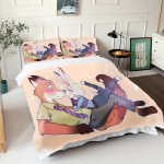 Zootopia Judy Nick Tekikate Komplekt Tekk Voodipesu 3D Laste Voodipesu Komplekt 3-osaline 1 Tekikate Kuninglik Suurus AU Single(140*210cm)3pcs