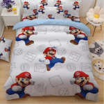 Anime Multikas Super Mario Bros Laste Voodipesu Komplekt Beebi Tekikoti Komplektid Voodipesu Twin &Uuml;ksik King Lapsed T&auml;iskasvanu Kingitus EU Single(135*200cm)3pcs
