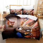 Zootopia 100% Pol&uuml;ester Lastele 3D Laste Kuninglik Suurus Voodipesu Tekikott Komplekt Armsa Prinditud Multikaga Tekikott Kodu EU Single(135*200cm)3pcs