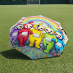 1 tk automaatselt kokkupandav vihmavari - Teletubbies muster, kaasaskantav ja kokkupandav disain 8 ribiga, j&otilde;ulu- ja s&uuml;nnip&auml;evakingitused white