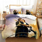 Titanic Voodipesu Komplekt &Uuml;he- ja Kahekohaline Poistele T&uuml;drukutele Kingitus Tekk Kodutekstiili Armastajale Jack Ja Rose Romantiline Tekikott EU Single(135*200cm)3pcs