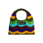 Marni Market Kirjaga Laine Disainiga Kootud Tehnoloogia Akr&uuml;&uuml;lkootud Mini K&auml;ekott Naiste k&auml;ekott Roheline Mitmev&auml;rviline SHMH0050A2FW305STV76 Basic Set (Bag+Dust Bag)