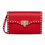 Valentino Rockstud N&otilde;elaga &Auml;&auml;rise Konksuga Kinnitus Vasikanahast Messenger Bag Naiste &Otilde;lakott Punane VW2B0181VSFJU5 Basic Set (Bag+Dust Bag)