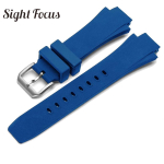 25x16mm K&auml;ev&otilde;ru IWC Aquatimeri jaoks Asendusrihm IW354807 K&auml;ev&otilde;ru meestele Must Silikoonkummist Rihm Pandlaga Masculino 25X16mm blue