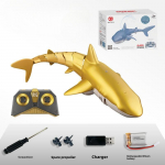 2024. aasta uus RC Shark m&auml;nguasi simulatsioon allveelaeva LED pihustatav vaal kaugjuhtimispult loom veekindel vann bassein elektriline m&auml;nguasi lastele poisile kingitus 1 Battery