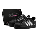 Adidas Originals Superstar 2 Stardust Echoes, Special Shoe Box Low top Skateboard Shoes Unisex Black White JI0079(TeamS1-S-BOX) 39⅓ black