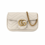 Gucci Gg Marmont Kahekordne G Logo Kett Tepitud Nahast &Uuml;he &Otilde;la Messengeri Kott Ultra Mini Naiste Mudel Helehall Shopping Bag Set(Basic Set+Shopping Bag) helehall v&auml;rv