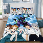 3D Prinditud Anime E-evangelion V-eva A-genesis Tekikott Padjap&uuml;&uuml;r Voodipesukomplekt T&auml;iskasvanud Poiss T&uuml;druk Magamistoa Kaunistus Lapsed &Uuml;hekohaline EU Single 90x200cm
