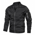 Kevadine ja s&uuml;gisene meeste jope, keskmine ja noorte Slim Fit mantel, meeste pesapallimantel, mitmek&uuml;lgne meeste jope M must