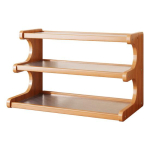 S&auml;ilitusriiul Tassi v&auml;ljapanekuhoidja Tugeva kandev&otilde;imega L&auml;bipaistev disain Mitmekihiline S&auml;ilitusriiul Lauaarvuti Korraldaja 50cm Triple Layer beige