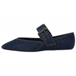 Zara Kerged Trendikad Moodsad Lihtsa Pandla Kaunistusega Denim Baleriinid Vabaaja Jalan&otilde;ud Naiste Korterid Sinised 13589510-38 41