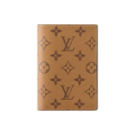 LOUIS VUITTON MONOGRAM REVERSE Br&auml;nditr&uuml;kiga Klapp-kinnitusega Kaetud L&otilde;uend Passihoidja Unisex Stiil Khaki Gift Set (Basic Set+Original Box&Handbag） pruun