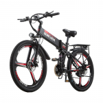 BURCHDA Elektriline kokkupandav jalgratas R3 t&auml;iskasvanutele, MTB 26 tolli, liitiumaku 48 V, 12,8 Ah, 1000 W, 40 km/h must