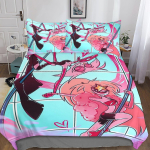 Anime Stolas Helluva Hazbin Hotels &Uuml;lemus Voodipesu Komplekt Poistele T&uuml;drukutele Twin Queen Suurus Tekikott Padjap&uuml;&uuml;r Voodi Poistele T&auml;iskasvanud 135x200cm