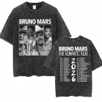 Bruno Mars The Romantic Tour 2026 Kaup T-s&auml;rk Mehed Naised Mood Vintage Pesitud T-s&auml;rgid Hip Hop Punk 100% Puuvill L&otilde;tv T-s&auml;rk M