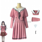 L&otilde;hnav lill &otilde;itseb v&auml;&auml;rikalt Waguri Kaoruko Cosplay kost&uuml;&uuml;m Pikk parukas JK vormir&otilde;ivad Karneval Naiste vabaaja igap&auml;evane komplekt L