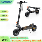 iScooter W10 40KM/H Elektriroller 10 Tubeless Maastikurehvid 1200W 48V15AH Kokkupandav Ketaspidurid Rakendusega E-roller W10 40KM/H must