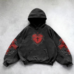 RogueWave Raske Pesuga Meeste Kapuutsiga Dressipluus Y2k Gooti Riided Retro T&auml;navamood Mustriga Naiste Pullover Vabaaja Mood Meestele Harajuku L