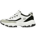 Skechers Arch Fit DLites Kangas S&uuml;nteetiline Nahk Mugavad Mitmek&uuml;lgsed Madalad Isa Kingad Naiste tossud Valge Pruun Must 8730066-WLGY 35
