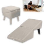 2-in-1 muudetav puidust koduastmepink koertele, koertele m&otilde;eldud kaldtee-trepp, koera kaldtee-ottoman, kokkupandav libisemiskindel jagatud ottoman koertele khaki